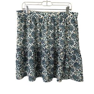 J. Crew Tiered Ruffle Mini Skirt Floral Feminine Artsy Flowy
Sz L